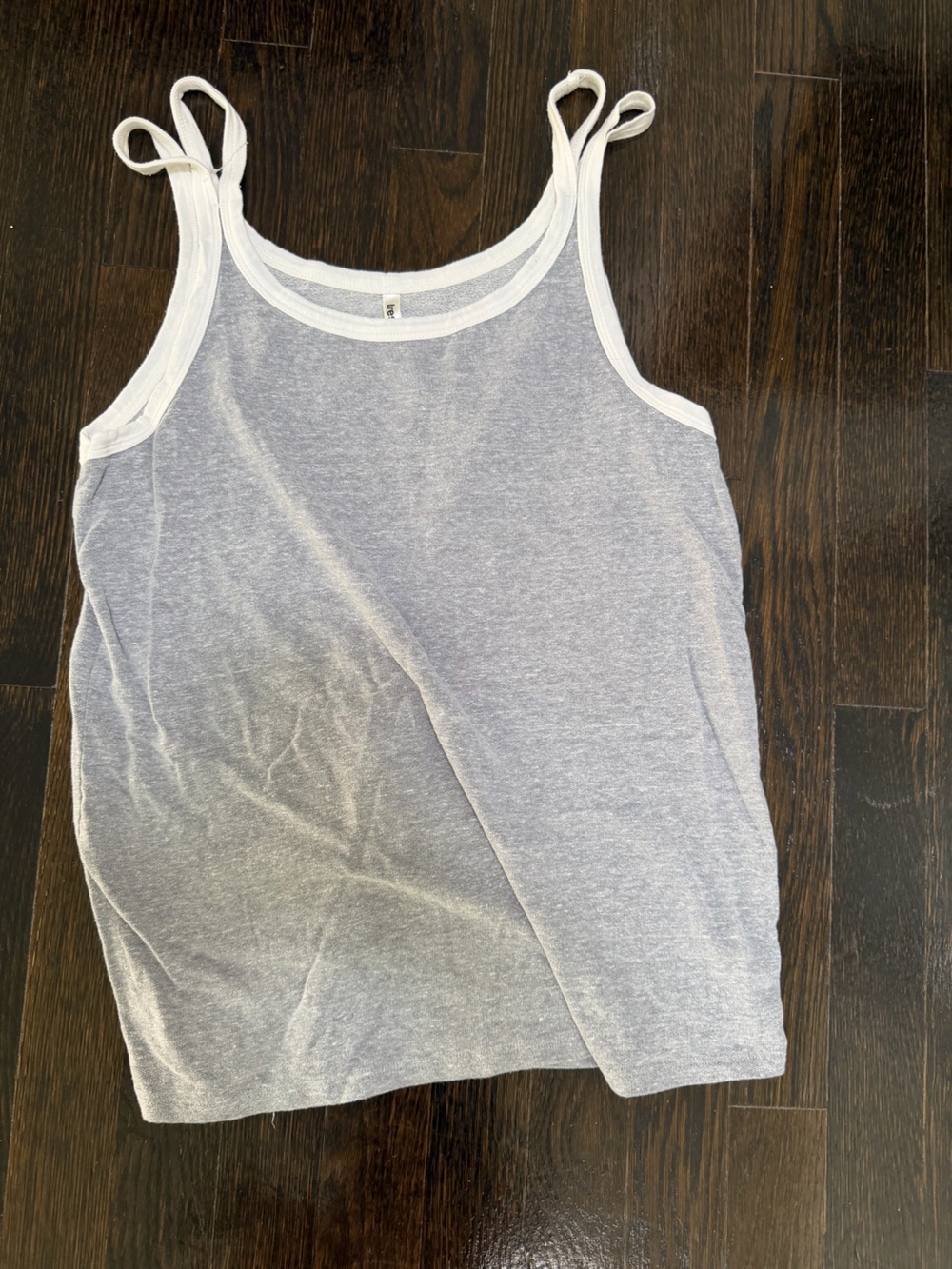 Tresics Heather Gray Tank Top with White Trim